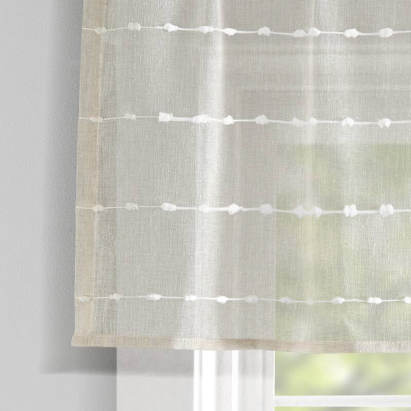 Lush Decor Farmhouse Textured Sheer Valance Single.. - 18" x 52"   - Beige