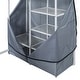 preview thumbnail 54 of 78, Full Size Metal Loft Bed with Workstation Desk, Built-In Shelves, LED Light Strip, Power Outlet & Hanging Wardrobe Storage