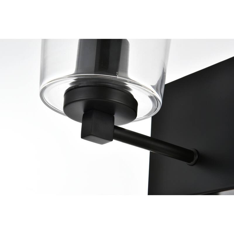 Kelly 1 Light Black and Clear Bath Sconce