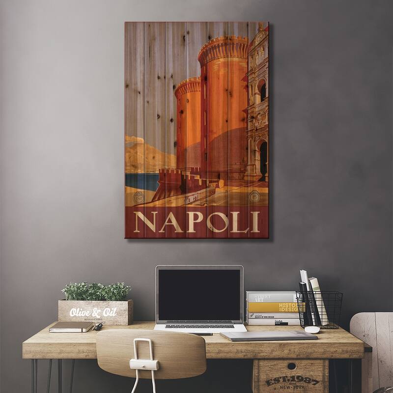 Napoli Travel Poster Print On Wood by Studio W - Multi-Color