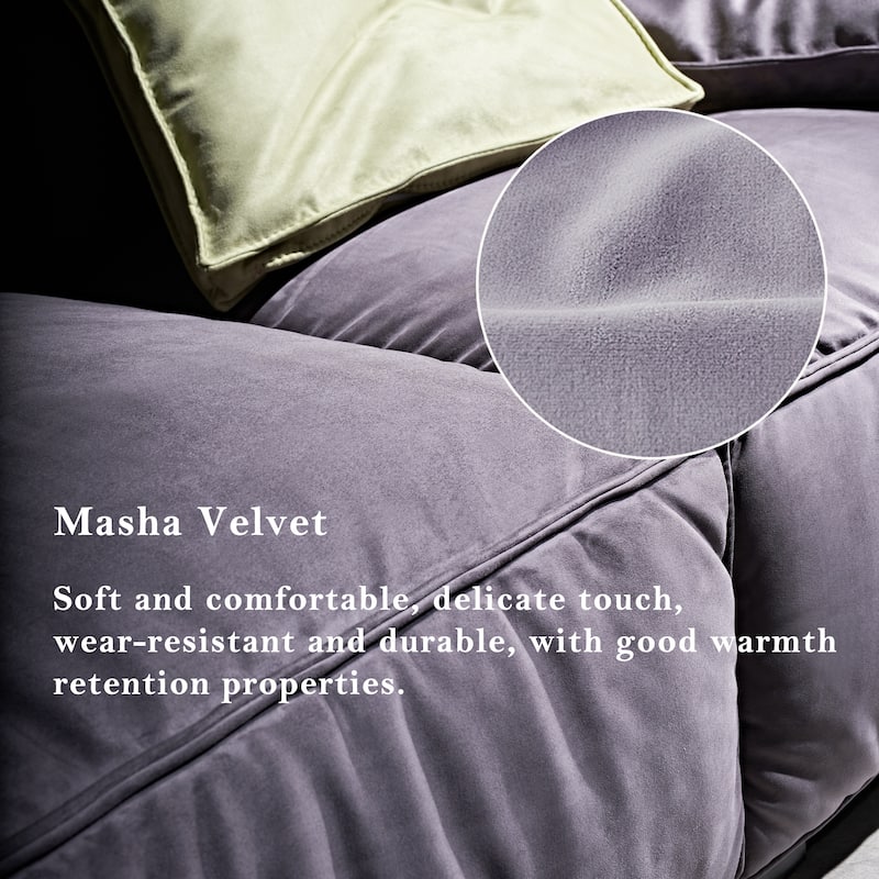 110'' Square Sofa Masha Velvet with Four-seater for Living Room Sofa-bed
