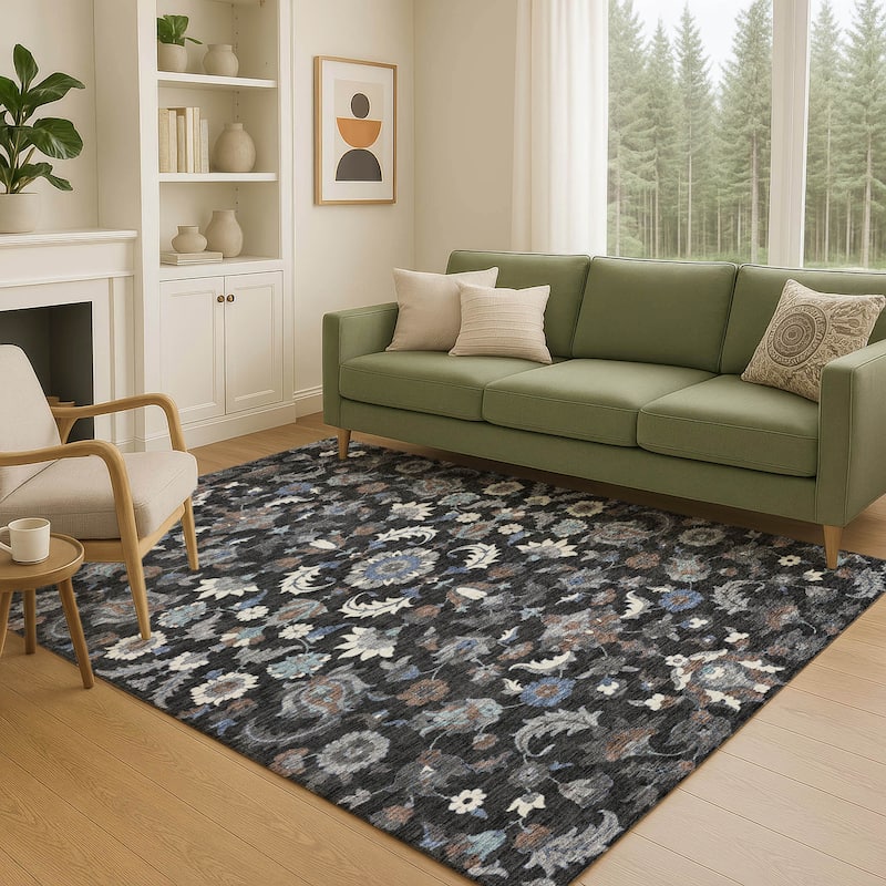 Machine Washable Indoor/ Outdoor Traditional Lanelle Chantille Rug