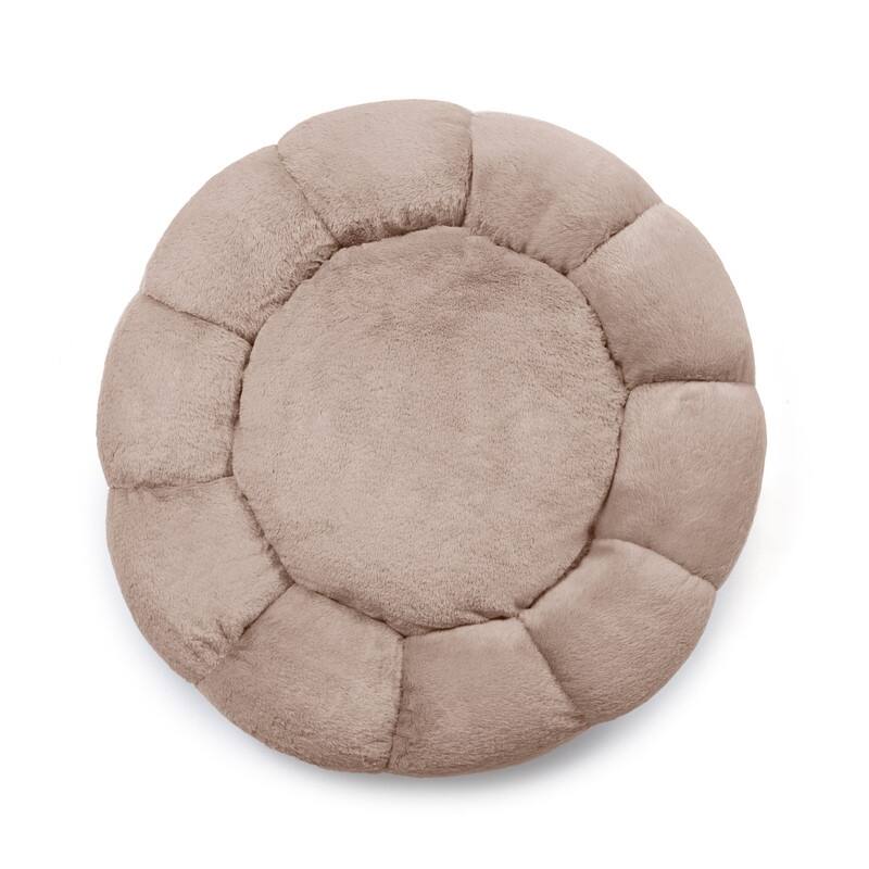 Sherry Kline Pets Daisy Round Donut Shape Calming Bed for Dogs and Cats
