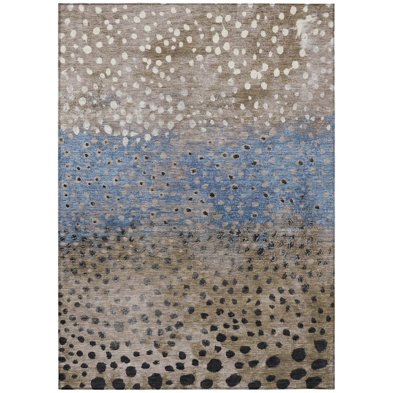 HomeRoots Abstract Transitional Rectangle Outdoor Rug