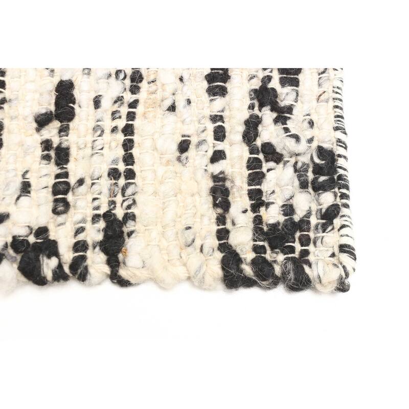 ECARPETGALLERY Braid weave Sienna Cream Wool Rug - 6'1 x 8'10