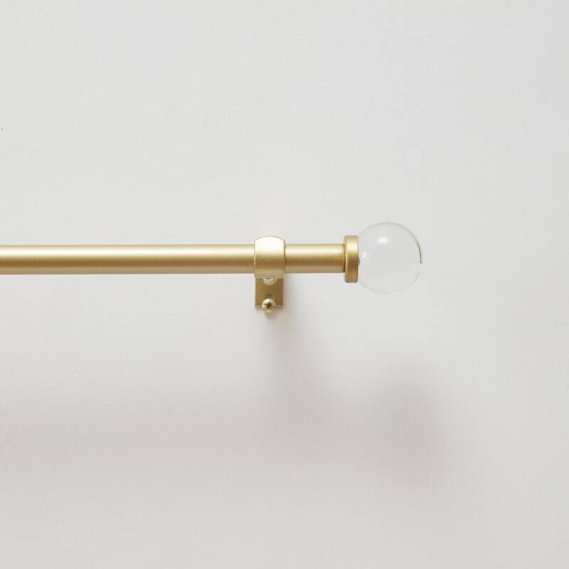 Martha Stewart Beaufort Window Rod and Finial Set - 48"-86" - Brushed Brass