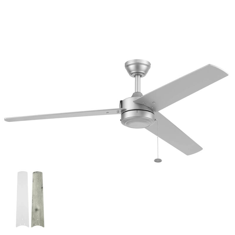 52" Prominence Home Tenant Contemporary Indoor Outdoor Ceiling Fan, No Light, Pull Chain, Dual Mounting, Dual Finish Blades