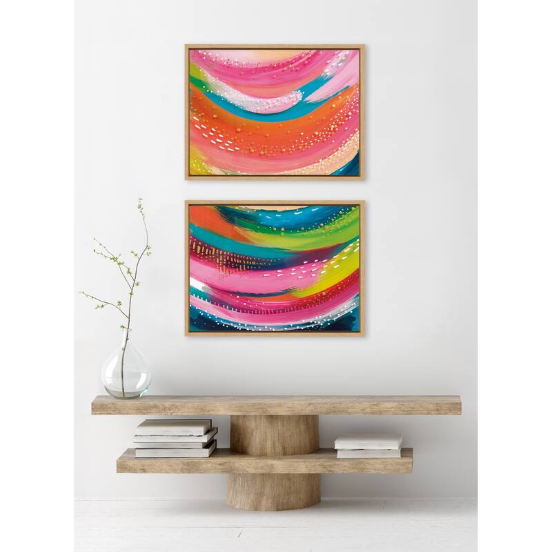 Kate and Laurel Sylvie Abstract LR Framed Canvas Art by Jessi Raulet