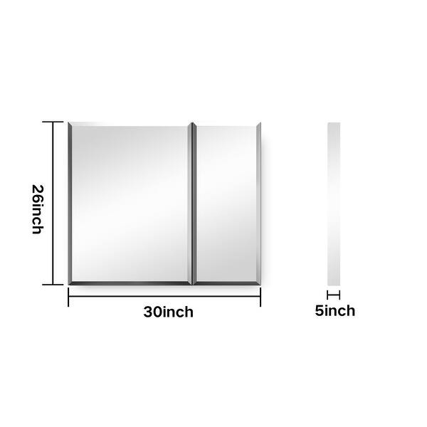 Frameless 2 Doors with 4 Adjustable Shelves both for Surface Recessed