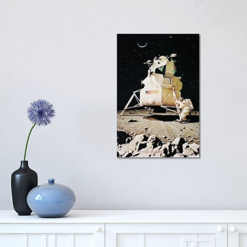 iCanvas "Man on the Moon" by Norman Rockwell Canvas Print - 18x12x1.5