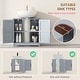 preview thumbnail 13 of 32, HOMCOM Pedestal Sink Storage Cabinet, Farmhouse Freestanding Bathroom Sink Cabinet with 2 Barn Doors and Adjustable Shelf, White
