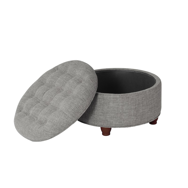 Copper Grove Moses Large Tufted Round Storage Ottoman
