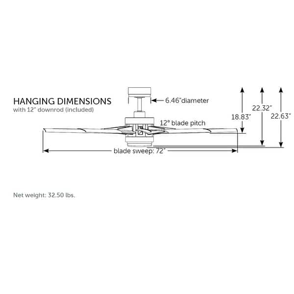 dimension image slide 0 of 2, Fanimation Odyn Custom Indoor/Outdoor Smart Ceiling Fan DC Motor with LED CCT Select Light Kit and Remote - Matte White