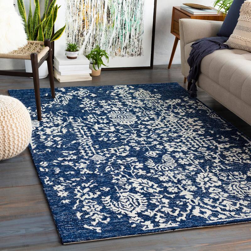 Livabliss Atana Handmade Vintage Wool Area Rug - Dark Blue - 8' x 10'
