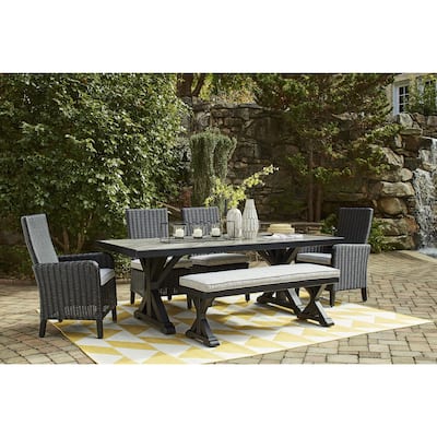 Signature Design by Ashley Beachcroft Outdoor Dining Table and 4 Chairs and Bench