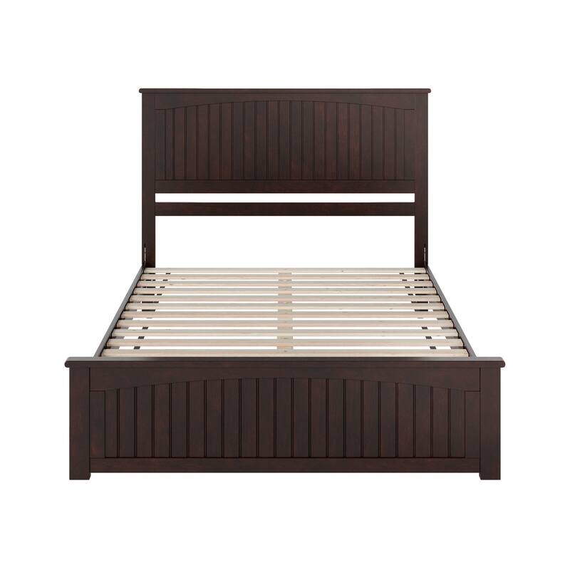 Naples Solid Wood Low Profile Platform Bed with Matching Footboard