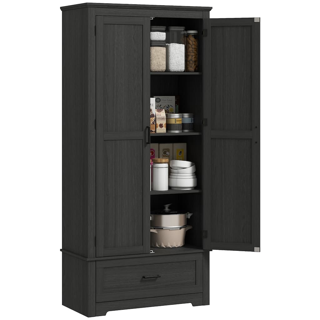 Farmhouse Freestanding Kitchen Pantry Storage Cabinet