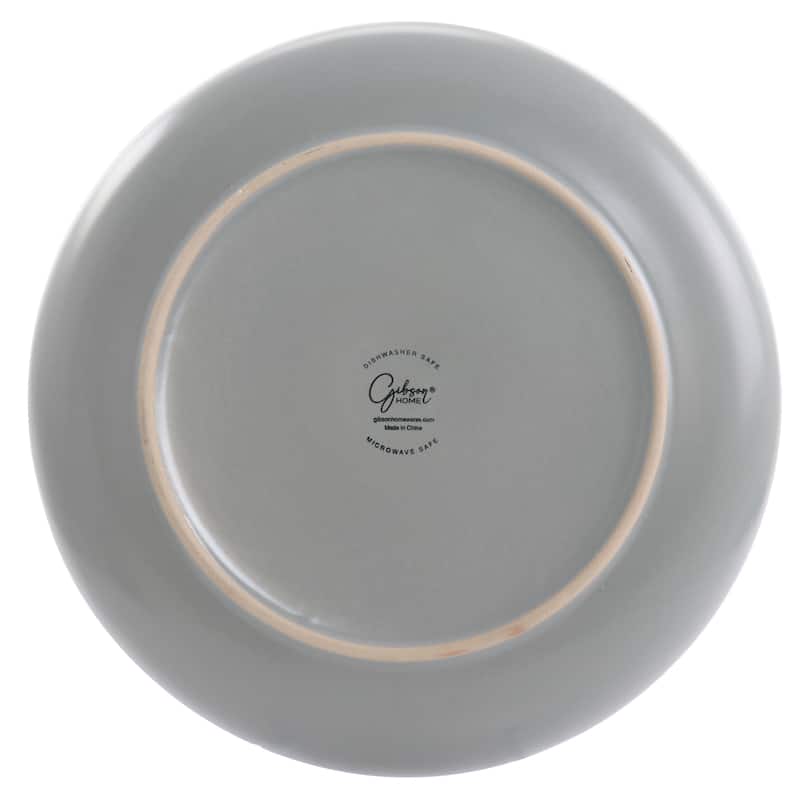 2 Piece 10.5 Inch Round Stoneware Dinner Plate Set in Matte Grey