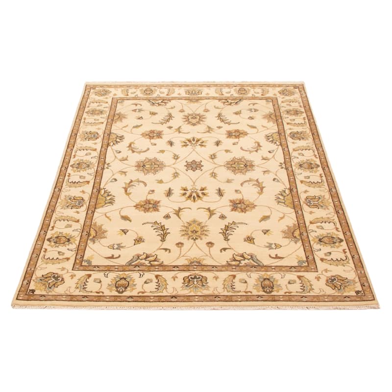 ECARPETGALLERY Hand-knotted Jamshidpour Cream Wool Rug - 5'6 x 8'0