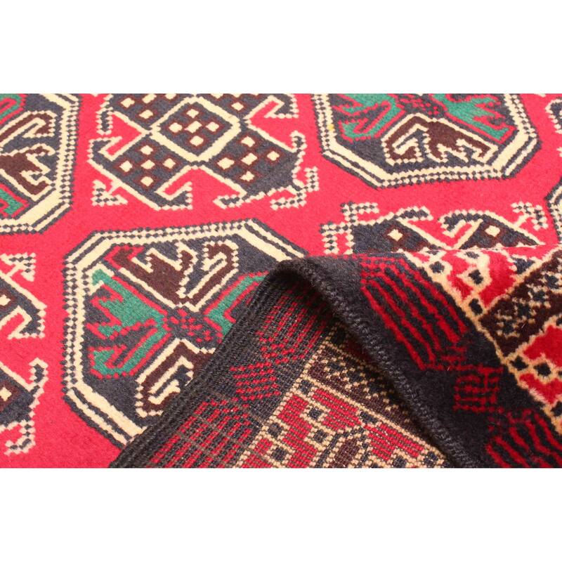 ECARPETGALLERY Hand-knotted Teimani Red Wool Rug - 2'8 x 4'9