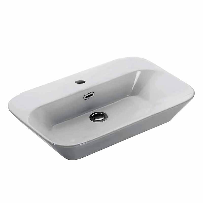 WS Bath Collections Edge 25-2/5" Vessel Bathroom Sink - White