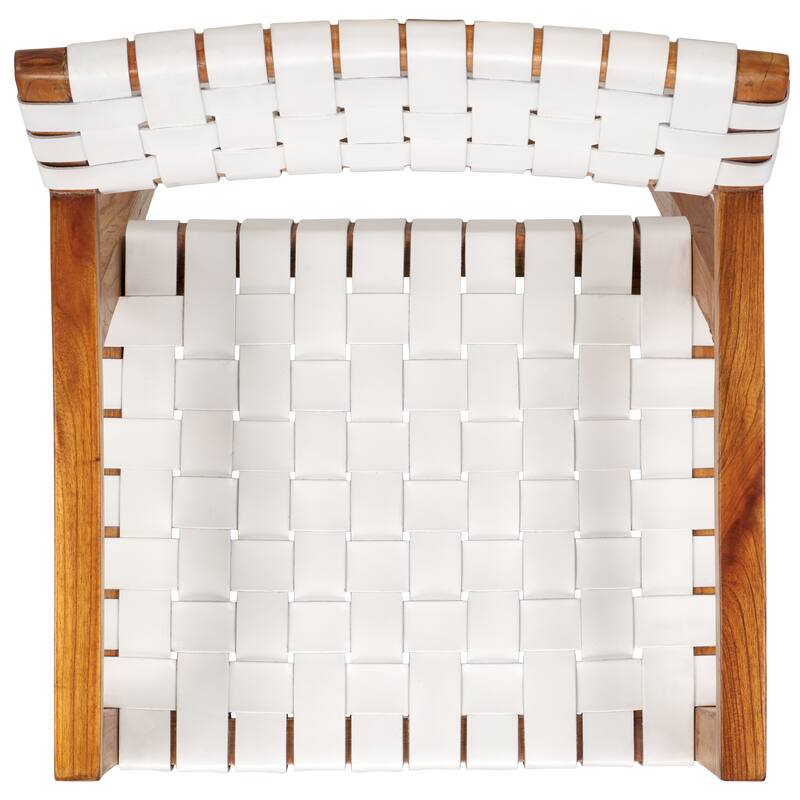 SAFAVIEH Gerda Woven Leather Dining Room Chair - 22.1" W x 20.9" L x 31.9" H - 22Wx21Dx32H
