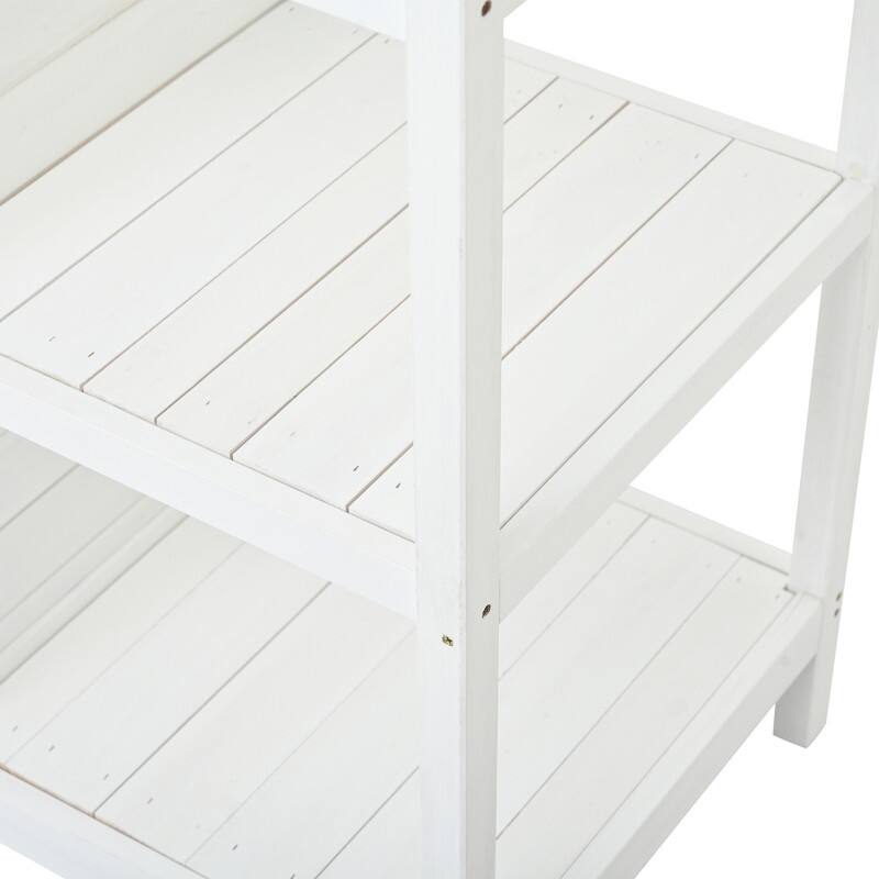 Outdoor Garden Potting Bench Table Workstation Planting Bench with 2 Drawers, Cabinet and Open Shelves for Backyard, Mudroom