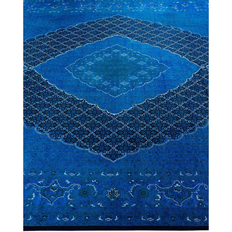 Fine Vibrance One-of-a-Kind Hand-Knotted Area Rug - Blue, 8' 2" x 10' 4" - 8' 2" x 10' 4"