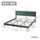 preview thumbnail 61 of 91, Caxkun Upholstered Platform Bed Frame with Wingback headboard