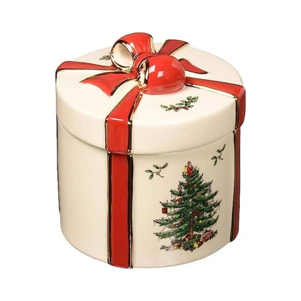 slide 2 of 7, Spode Christmas Tree 2 Piece Gift Box - 4 " Red Gift Box