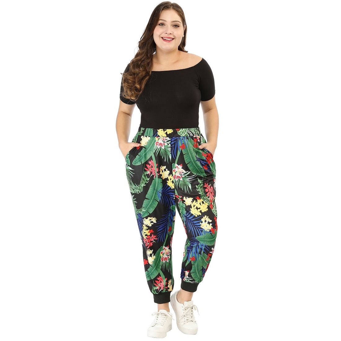 plus size high waisted joggers