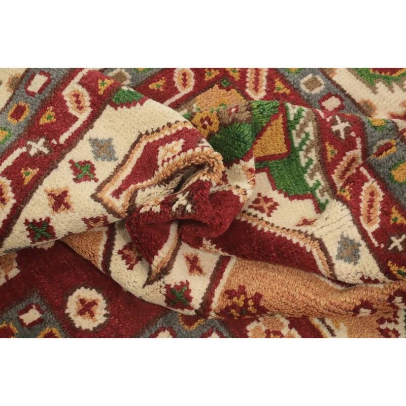 Handmade Wool Kazak Indian Area Rug Handmade Wool Carpet - 11' 10'' X 9' 0''