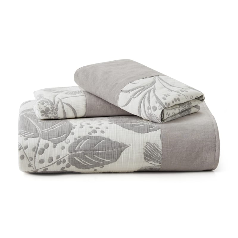100% Cotton Gauze Double-Layer Floral Jacquard Duvet Cover Set