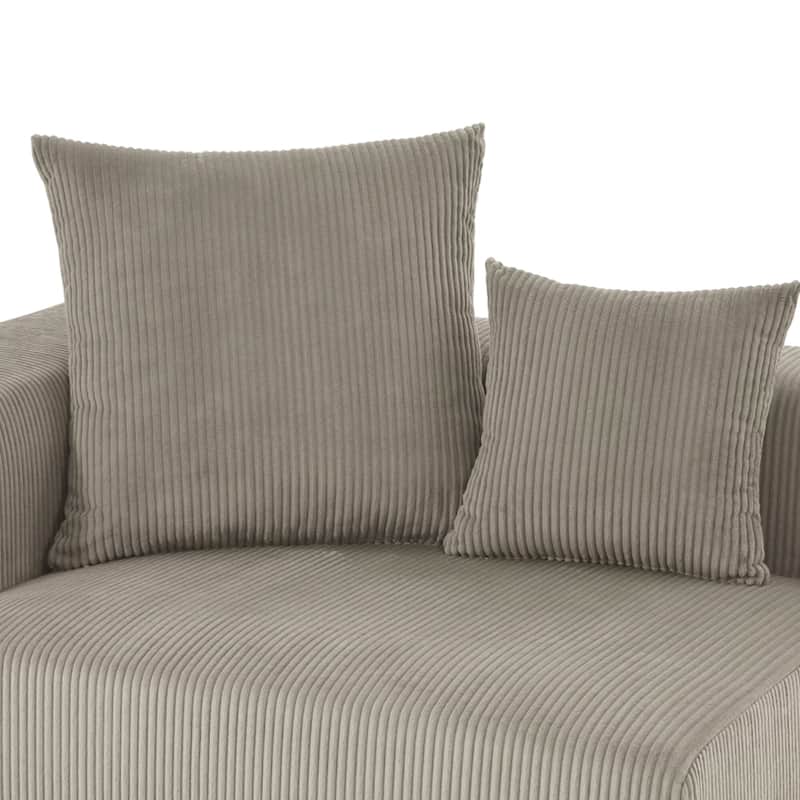 51"W Oversized Modular No Assembly Corduroy Accent Corner Chair