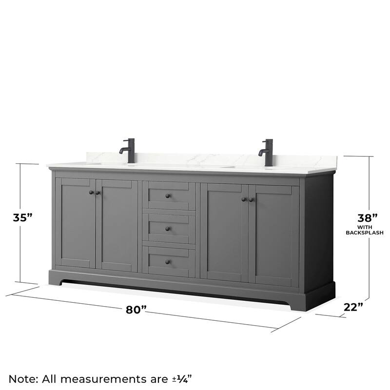 Wyndham Collection WCV232380D-QTZ-UNSMXX Avery 80" Free Standing