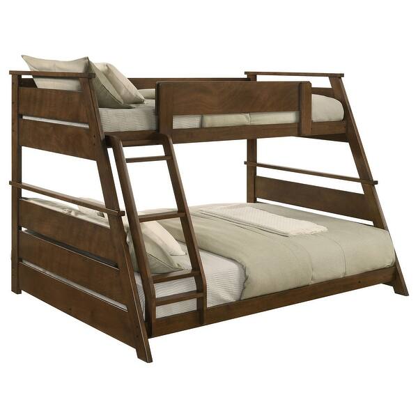 slide 2 of 7, Holden Wood Veneer Twin Over Full Bunk Bed Walnut