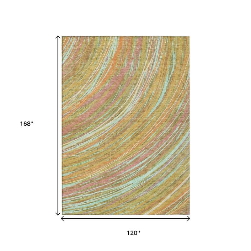 HomeRoots Abstract Transitional Rectangle Outdoor Rug
