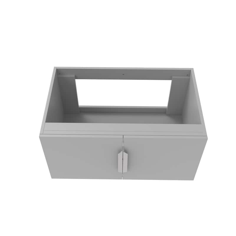 Alpine 30" Wall Mounted Bathroom Vanity (Base Only) - Grey - Brushed Nickel Finish