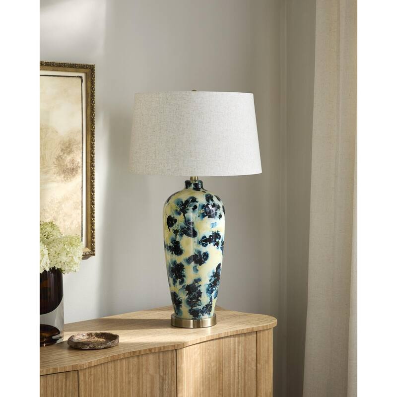 Livabliss Snicarte Traditional Accent Table Lamp - 32"H x 17"W x 17"D - Blue