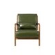 preview thumbnail 31 of 40, Glitzhome 30"H Mid-Century Modern PU Leather Accent Armchair with Rubberwood Frame