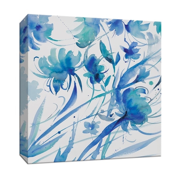 PTM Images 9-147204 PTM Canvas Collection 12" x 12" - "Whimsical Blues II" Giclee Flowers Art Print on Canvas