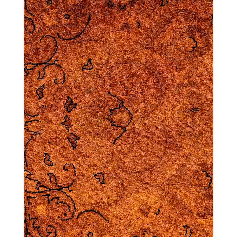 Overdyed, One-of-a-Kind Hand-Knotted Area Rug - Gold - 6' 1" x 6' 1"