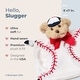 preview thumbnail 2 of 4, Bearington Baby Wee Lil' Slugger 8" x 7" Small Baseball Teddy Bear Blanket