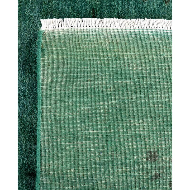 Overdyed One-of-a-Kind Hand-Knotted Area Rug - Green - 8' 1" x 9' 10"