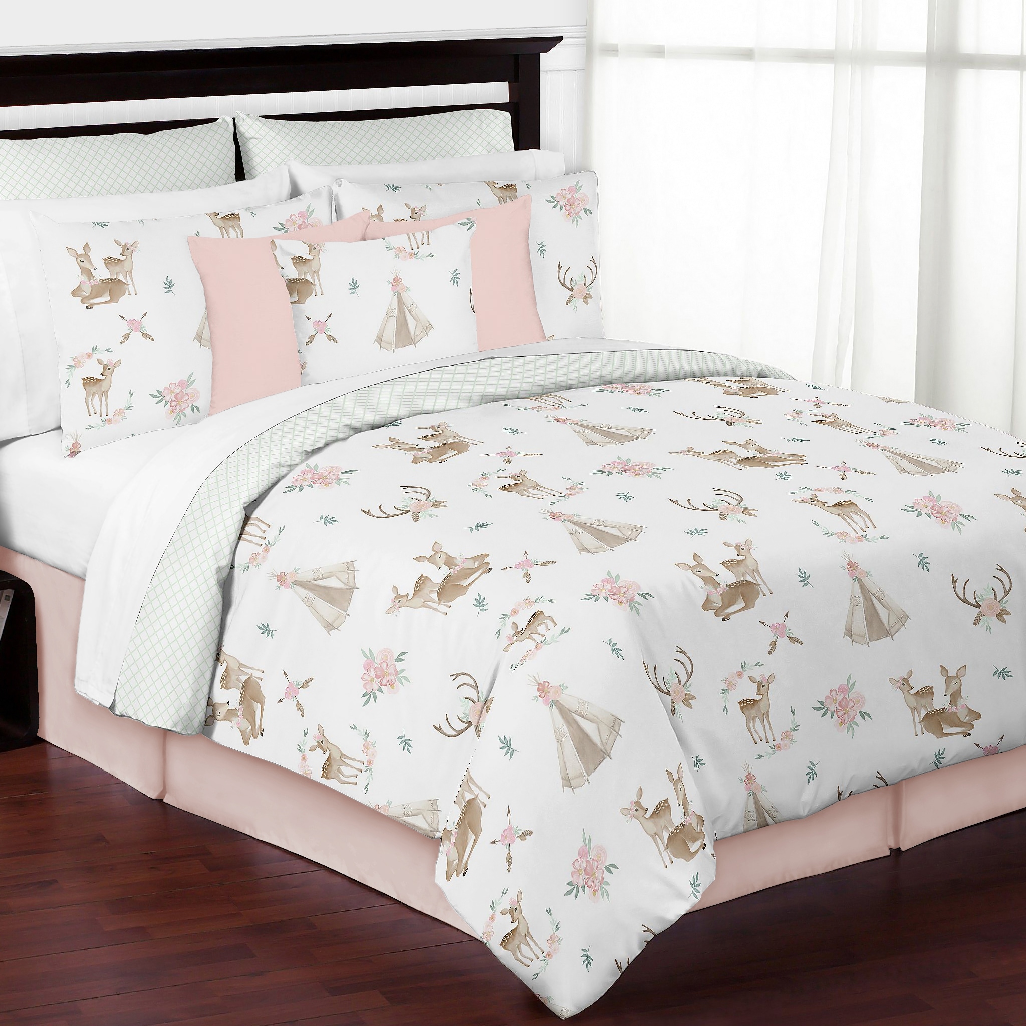 Sweet Jojo Designs Deer Floral Comforter Set