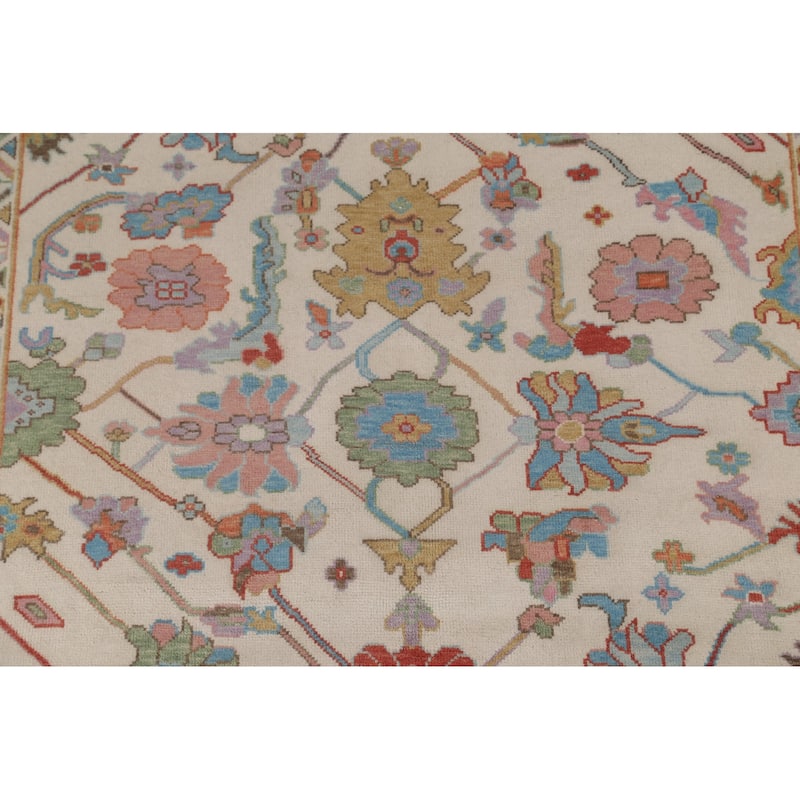 All-Over Floral Oushak Oriental Area Rug Handmade Wool Carpet - 8'2" x 9'10"