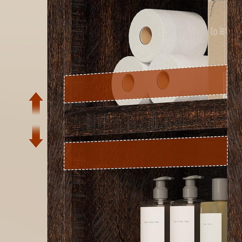 Tall Arched Cabinet Bookcase Storage Bookshelf Door Bathroom Storage Cabinet
