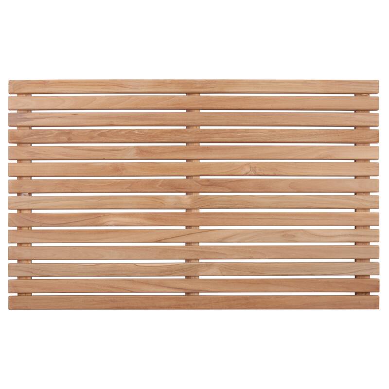 Nordic Style Natural Teak Wood Indoor and Outdoor Shower Mat 31.4" x 19.6" - 31.4 19.6