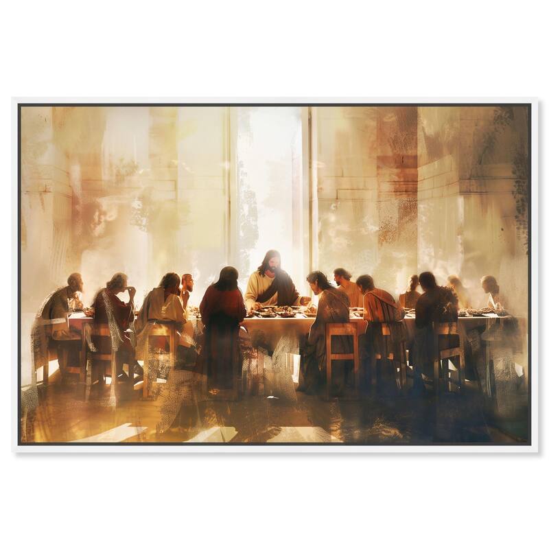 Supper in His Light Canvas by Art Remedy - White - 24" x 16"