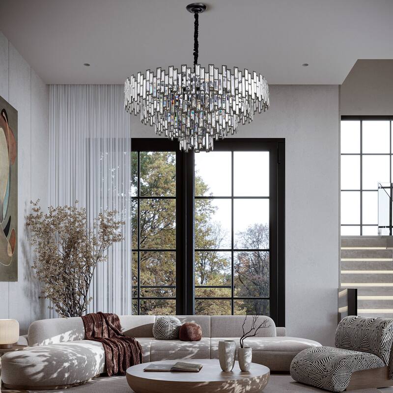 KAYLA 24in Chandelier 10-Light Crystal Chandelier